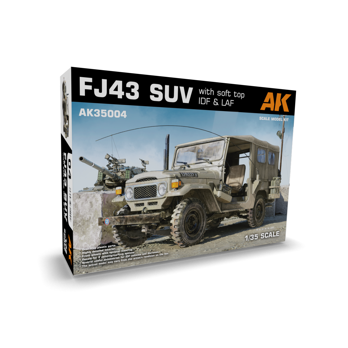 AK Interactive AK35004 FJ43 SUV AVEC TOIT SOUPLE IDF &amp;amp; LAF 1/35