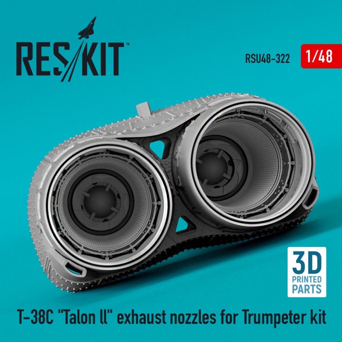 TUYAUX D&amp;#39;ÉCHAPPEMENT RESKIT RSU48-0322 T-38C « TALON LL » POUR MAQUETTE TRUMPETER (IMPRIMÉS EN 3D) 1/48  – immagine 2
