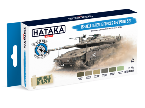 Kit de peinture Hataka HTK-BS114 pour véhicules blindés des forces de défense israéliennes (6 x 17 ml)