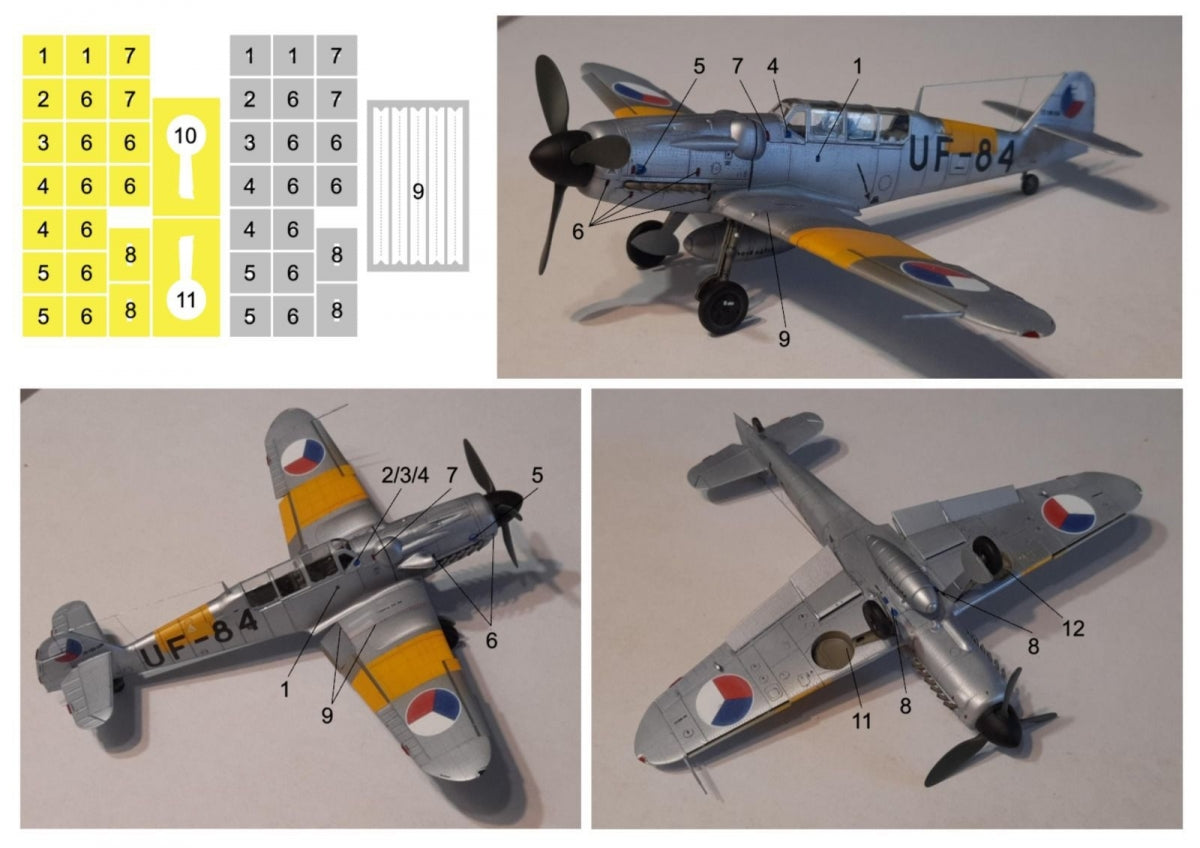 Omask 80033 Avia S-199/CS-199 mask (yellow masking tape and Oramask 810) 1/72