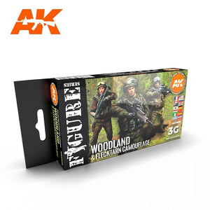 AK Interactive AK11632 WOODLAND &amp;amp; FLECKTARN CAMOUFLAGE