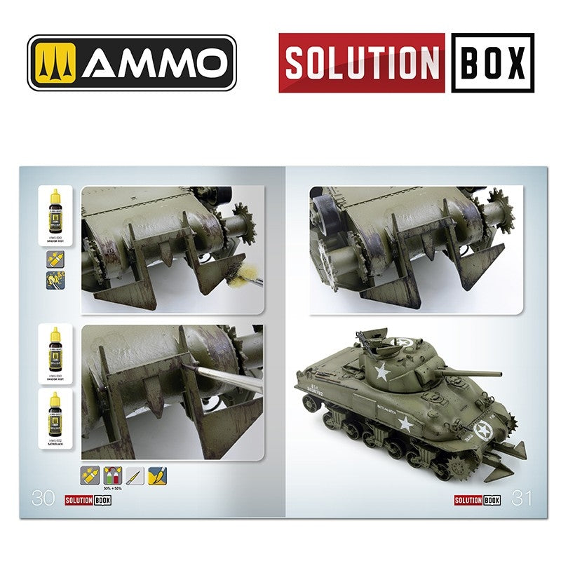 AMMO par Mig Jimenez 7728 SOLUTION BOX 22 – Seconde Guerre mondiale USA ETO. Système de couleurs et de vieillissement – image 9