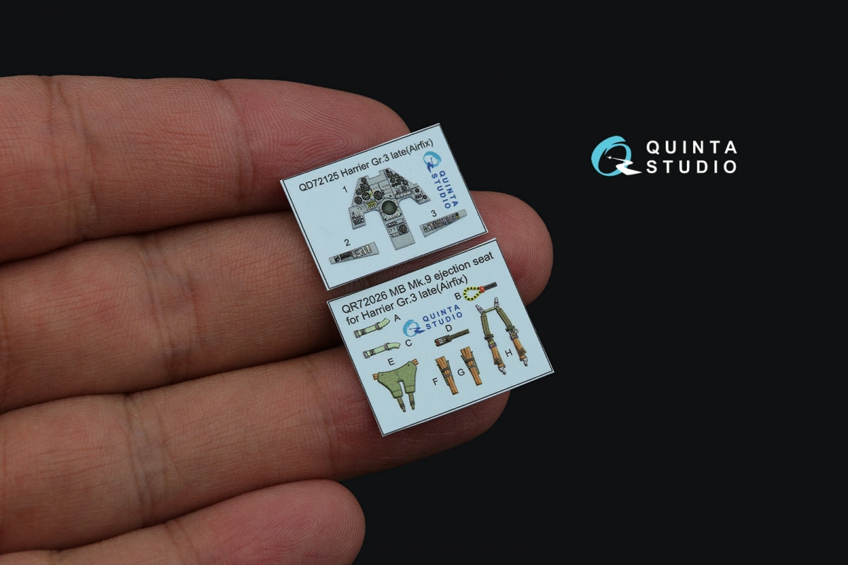 Intérieur coloré imprimé en 3D sur papier décalcomanie Quinta Studio QD72125 Harrier Gr.3 tardif (Airfix) 1/72 – immagine 4