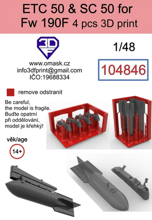 Omask 104846 ETC50 + SC50 pour Fw190F (4 pièces) 1/48  – image 2