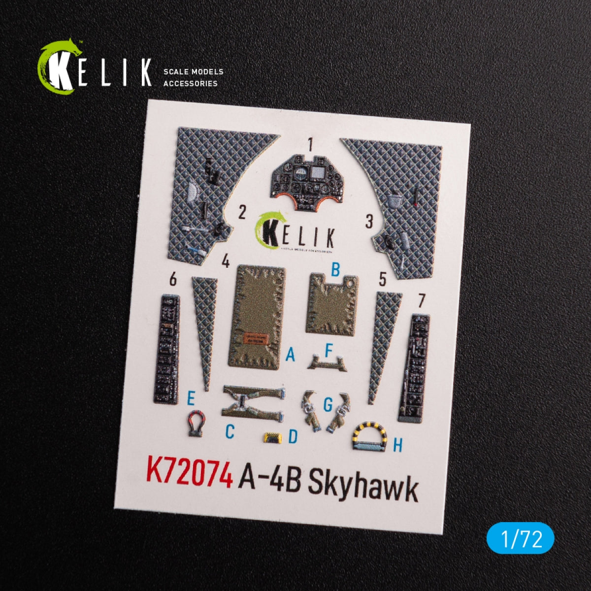 Décalcomanies 3D intérieures KELIK K72074 A-4B « Skyhawk » pour maquette Hobby 2000/Fujimi au 1/72 – Bild 2