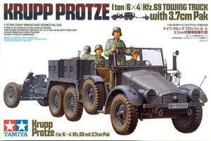 Tamiya 35259 Krupp Protze 1 tonne (6x4) Kfz.69 camion de remorquage avec paquet de 3,7 cm (1/35)