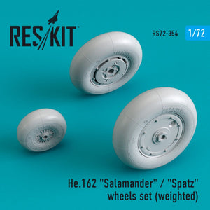 RESKIT RS72-0354 HE.162 « SALAMANDER » / « SPATZ » JEU DE ROUES (LESTÉ) 1/72