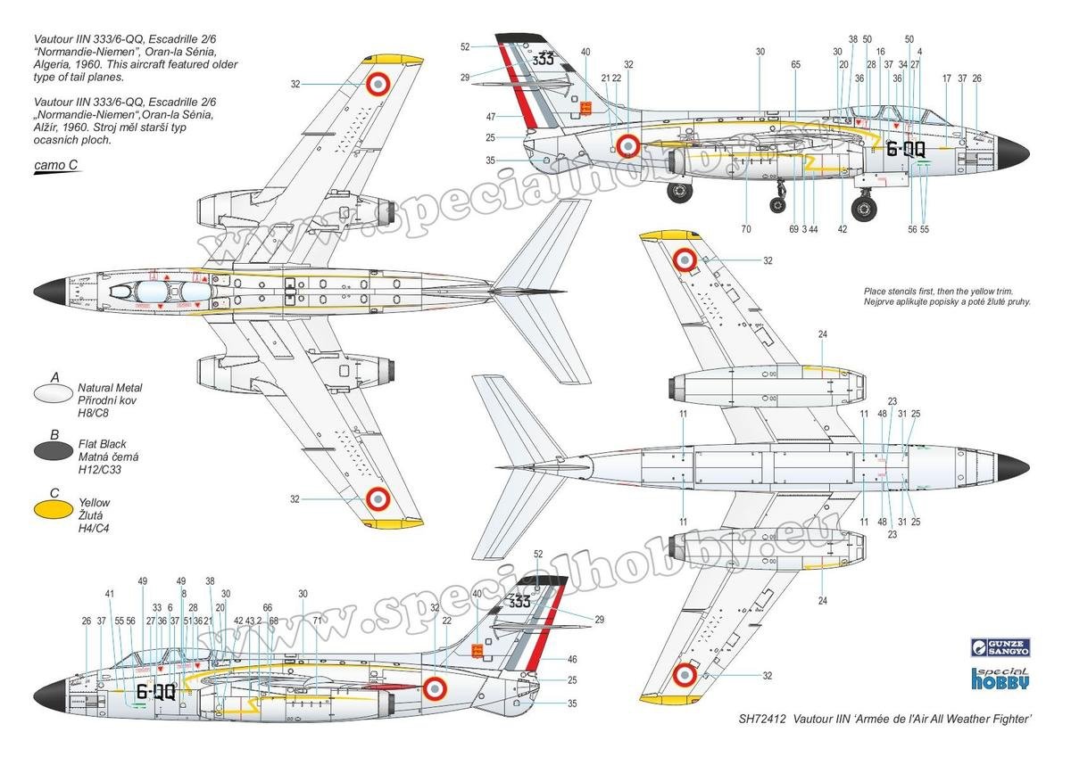 Special Hobby 72412 SO 4050 Vautour II &amp;#39;Armée de l&amp;#39;Air All Weather Fighter&amp;#39; 1/72 – immagine 5