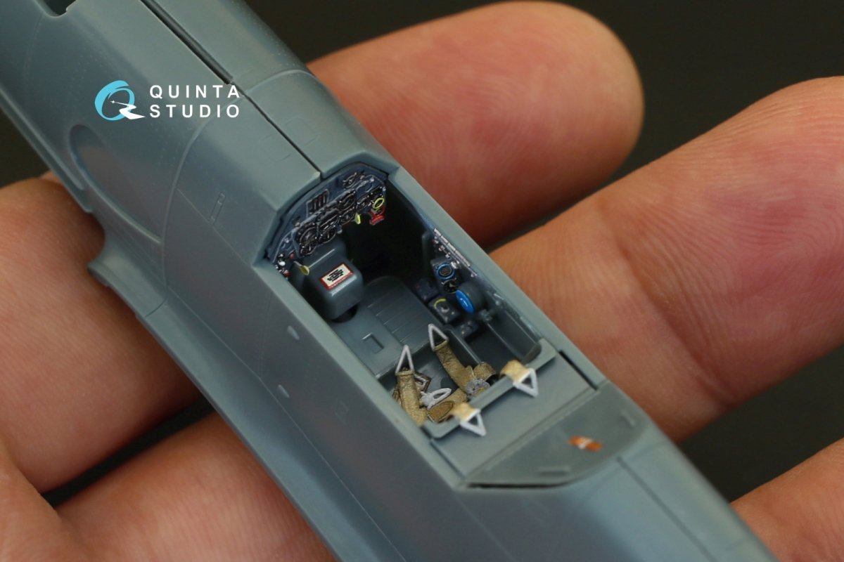 Intérieur imprimé en 3D et coloré sur papier décalcomanie Quinta Studio QD48075 Bf-109G-2 (pour kit Eduard) 1/48 – image 6