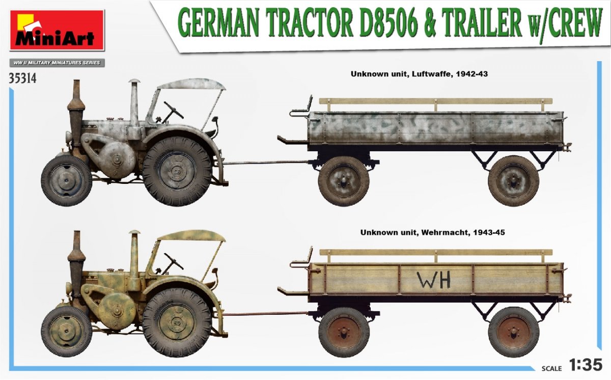 MiniArt 35314 Tracteur allemand D8506 et remorque avec équipage 1/35 – immagine 3
