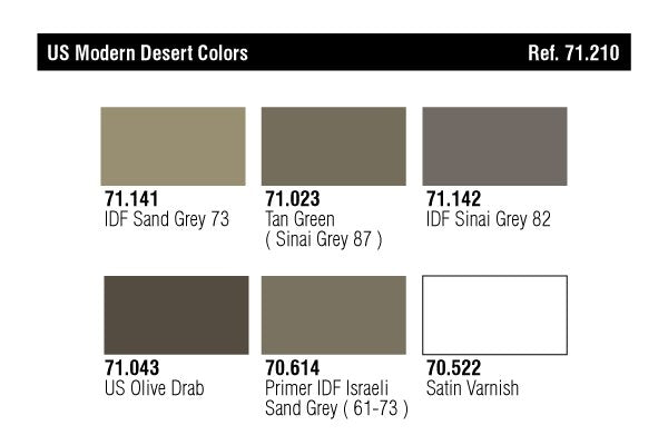 Vallejo 71210 IDF Army Colors 1957 (6x17ml) – zdjęcie 2