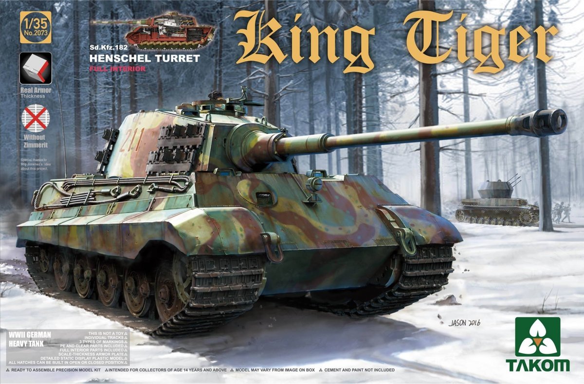 Takom 2073 King Tiger Sd.Kfz.182 TOURELLE HENSCHEL / Intérieur complet 1/35
