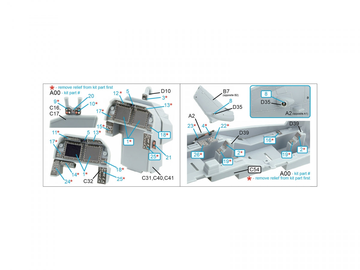 Intérieur coloré imprimé en 3D sur papier décalcomanie (Academy) (Petite version) Quinta Studio QDS-35119 AH-1Z 1/35 – image 2