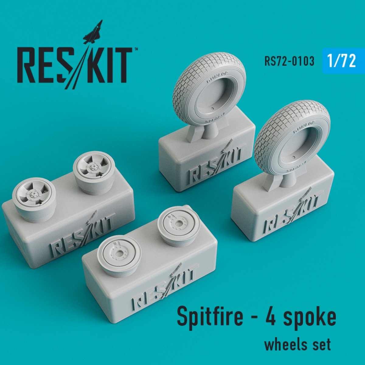 RESKIT RS72-0103 SPITFIRE (4 BRANCHES) JEU DE ROUES 1/72