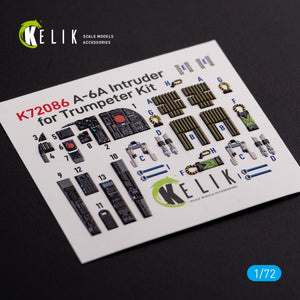 Décalcomanies 3D intérieures KELIK K72086 pour maquette Trumpeter A-6A Intruder au 1/72