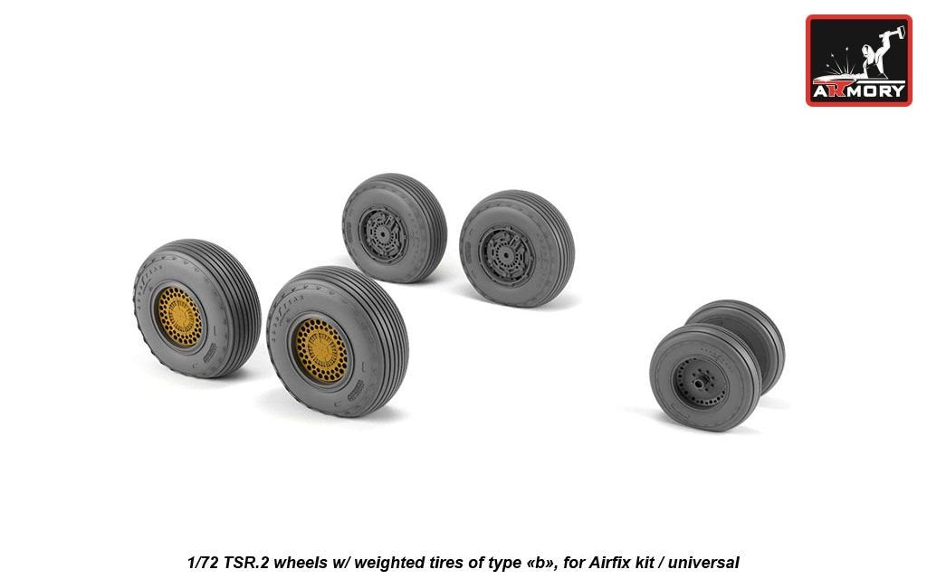 Armory Models AW72415 BAC TSR.2 roues avec pneus lestés, type « b » (GY) 1/72