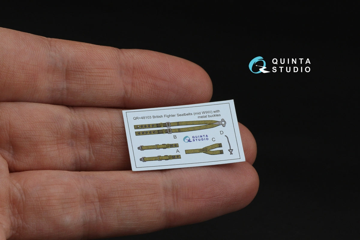 Quinta Studio QR+48103 Ceintures de sécurité pour avions de chasse britanniques (milieu de la Seconde Guerre mondiale) (avec boucles métalliques) (Tous les kits) 1/48 – immagine 3