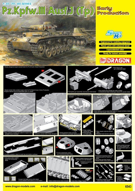 Dragon 6543 Pz.Kpfw.III Ausf.J (Tp) Première production (1/35) – image 2