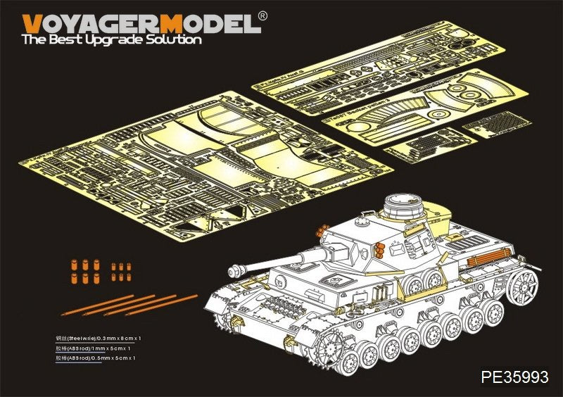 Maquette Voyager PE35993, char allemand Pz.Kpfw.IV Ausf.G (production tardive), base pour Border 35001, échelle 1/35
