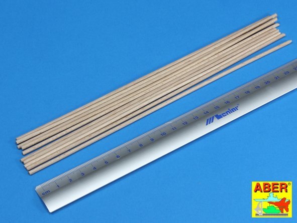 Aber WR3 Wood round rods 3,00 mm lenght 250 mm x 10 pcs. – zdjęcie 2