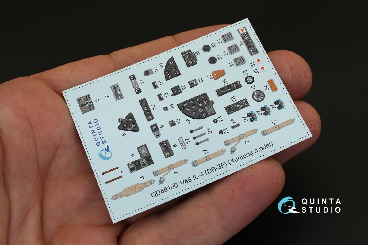 Intérieur imprimé en 3D et coloré sur papier décalcomanie Quinta Studio QD48100 IL-4 (pour kit Xuntong) 1/48 – image 2