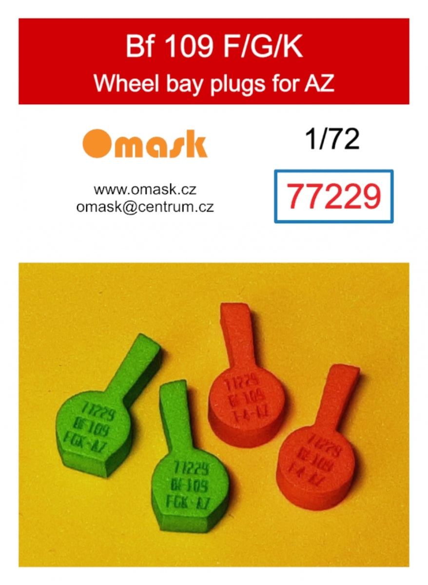 Omask 77229 Bouchons de puits de train d'atterrissage pour Bf 109 F/G/K (pour AZ) 1/72