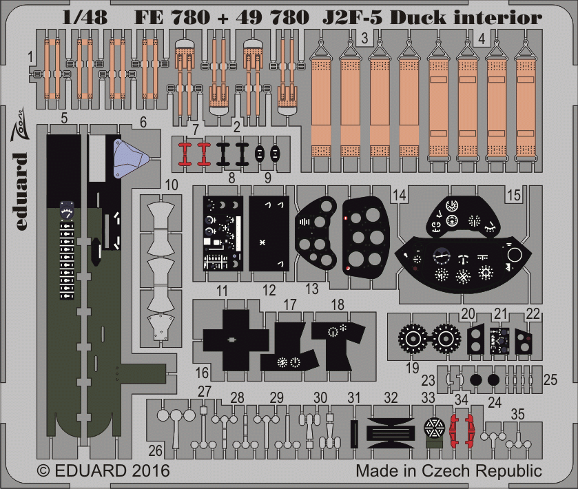 Intérieur du J2F-5 Duck d&amp;#39;Eduard FE780 au 1/48 MERIT