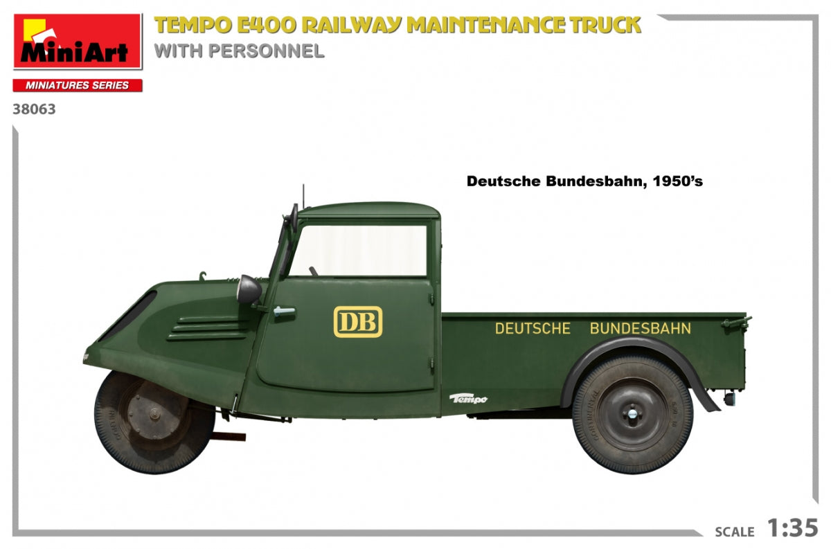 MiniArt 38063 Tempo E400 railway maintenance truck with personnel 1/35 – zdjęcie 5