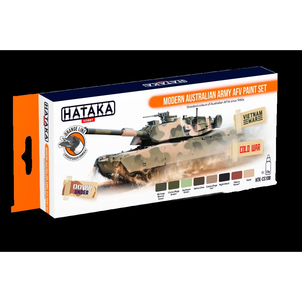 Kit de peinture Hataka HTK-CS108 pour véhicules blindés de combat de l&amp;#39;armée australienne moderne (8 x 17 ml)