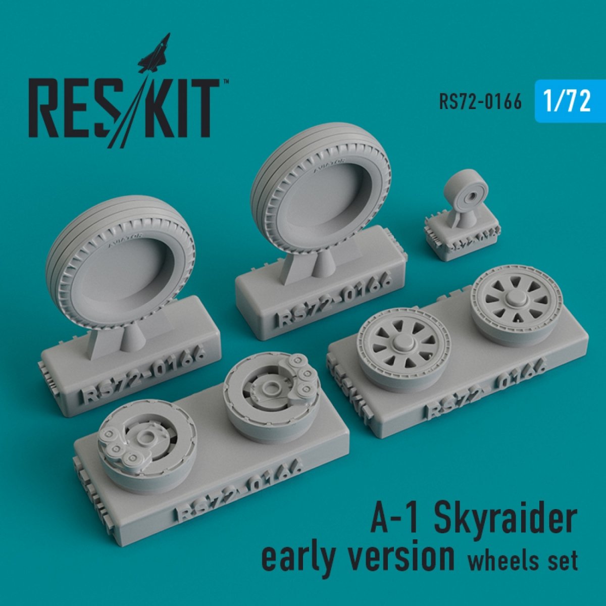 RESKIT RS72-0166 A-1 « SKYRAIDER » (VERSION PRÉCOCE) JEU DE ROUES 1/72