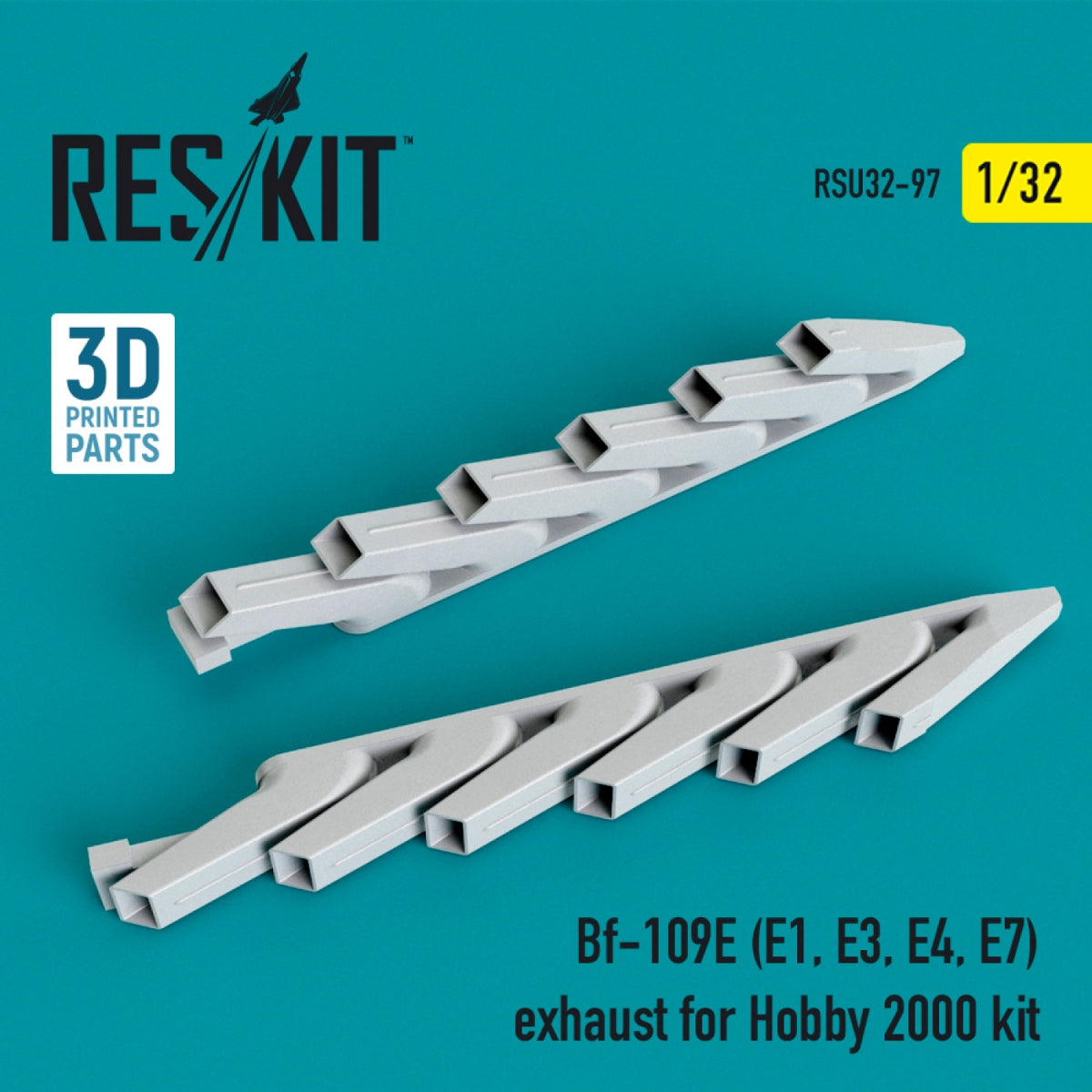 Échappement RESKIT RSU32-0097 BF-109E (E1, E3, E4, E7) pour maquette Hobby 2000 au 1/32