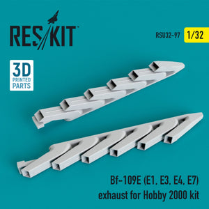 Échappement RESKIT RSU32-0097 BF-109E (E1, E3, E4, E7) pour maquette Hobby 2000 au 1/32