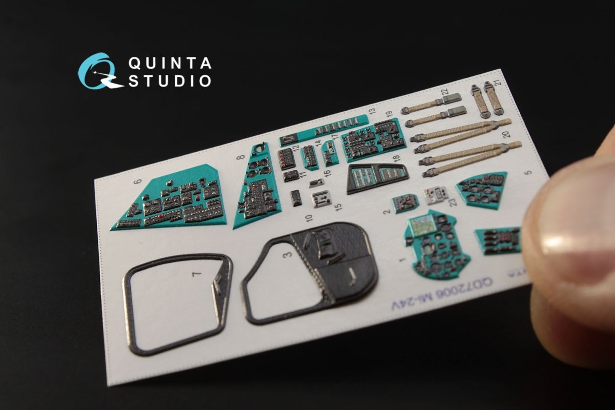 Intérieur imprimé en 3D et coloré sur papier décalcomanie Quinta Studio QD72006 Mi-24V (pour kit Zvezda) 1/72 – Bild 6