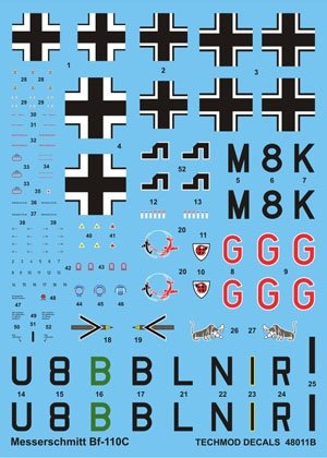 Techmod 48011 - Messerschmitt Bf 110C 1/48