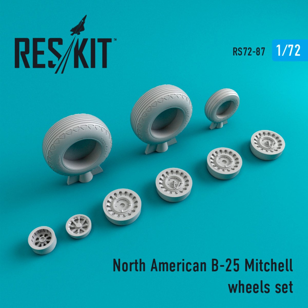 RESKIT RS72-0087 B-25 JEU DE ROUES MITCHELL 1/72