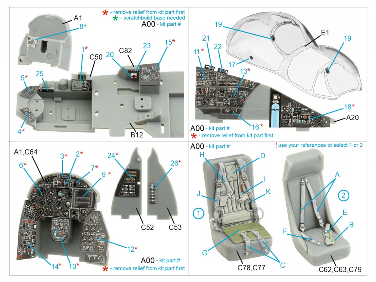 Intérieur imprimé en 3D et coloré sur papier décalcomanie Quinta Studio QD48406 Mi-24 Nato Hind (Trumpeter) 1/48 – image 2