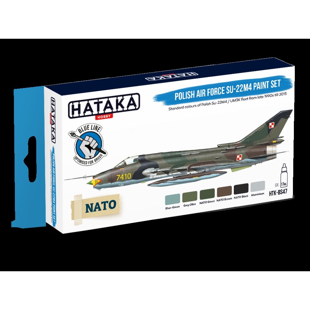 Kit de peinture Hataka HTK-BS47 pour Su-22M4 de l&amp;#39;armée de l&amp;#39;air polonaise (6 x 17 ml)