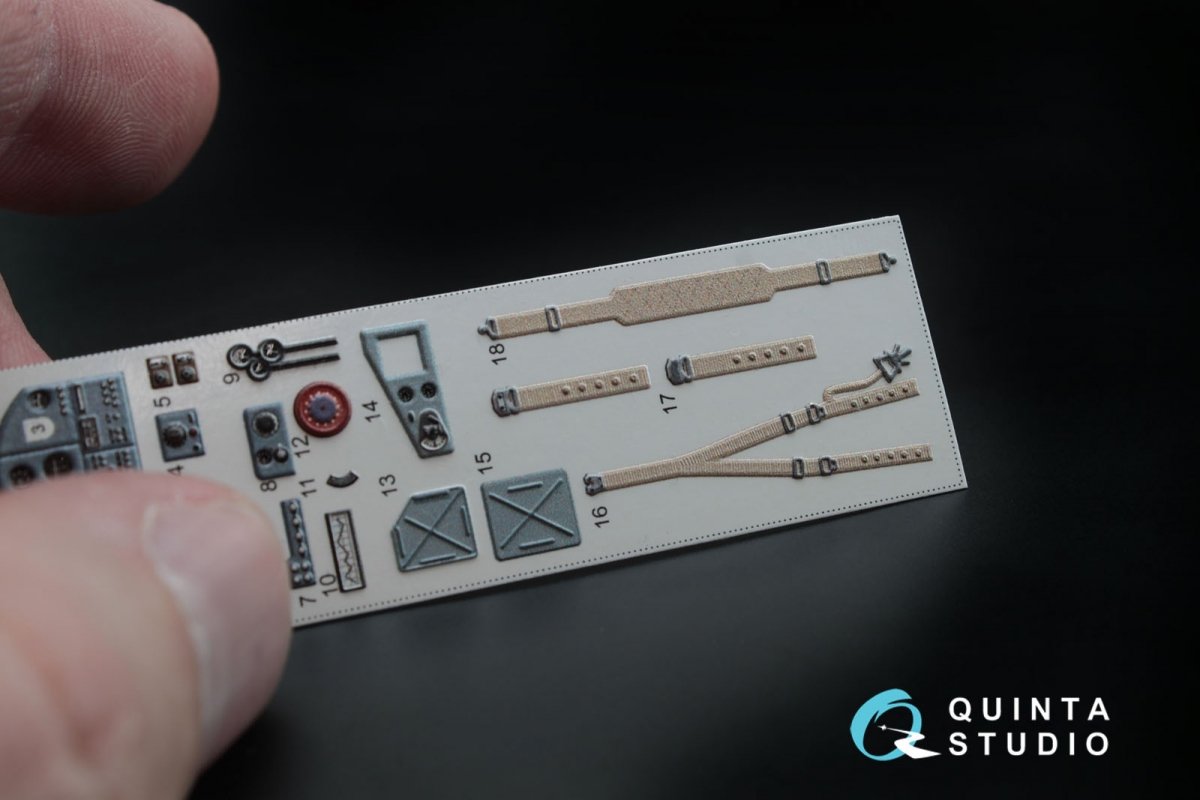 Intérieur imprimé en 3D et coloré sur papier décalcomanie Quinta Studio QD48020 IL-2 (pour maquette Tamiya) 1/48 – image 6