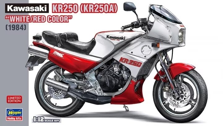 Hasegawa 21745 Kawasaki KR250 (KR250A) « Blanc/Rouge » (1984) 1/12