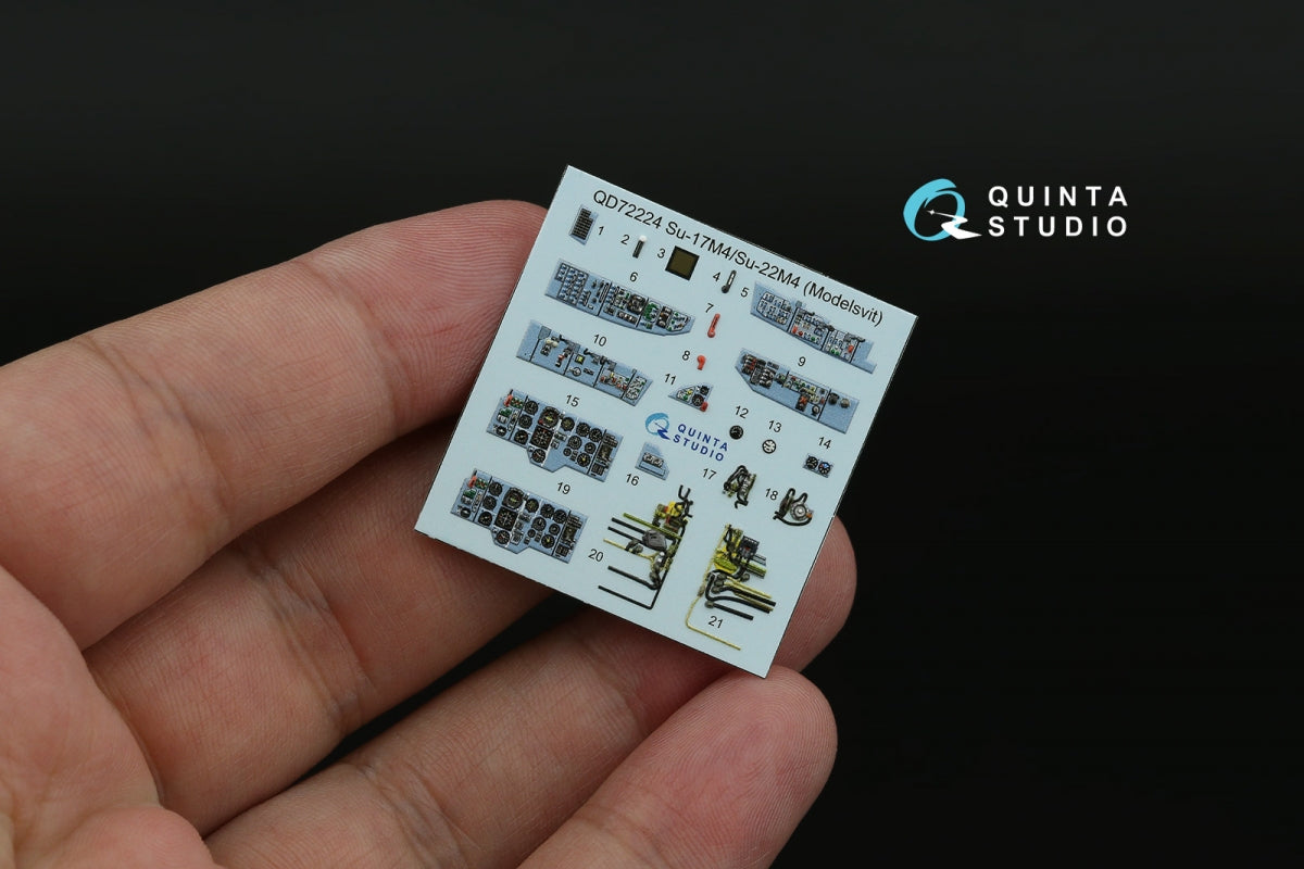 Intérieur imprimé en 3D et coloré sur papier décalcomanie Quinta Studio QD72224 Su-17M4/Su-22M4 (Modelsvit) 1/72  – Bild 9