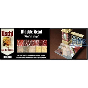 Uschi van der Rosten 1018 Marbel Autocollant Rouge/Beige 1/35