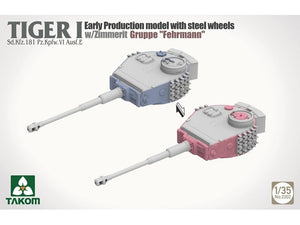Takom 2202 Tiger I Sd.Kfz.181 Pz.Kpfw.VI Ausf.E - Modèle de première production avec roues en acier et Zimmerit, Gruppe &amp;#39;Fehrmann&amp;#39; 1/35 – image 4