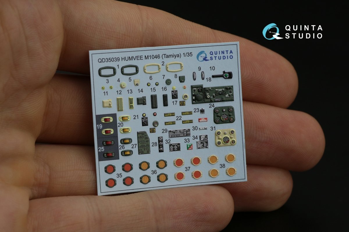 Intérieur imprimé en 3D et coloré sur papier décalcomanie pour la gamme HUMVEE de Quinta Studio QD35039 (Tamiya) à l&amp;#39;échelle 1/35 – image 11