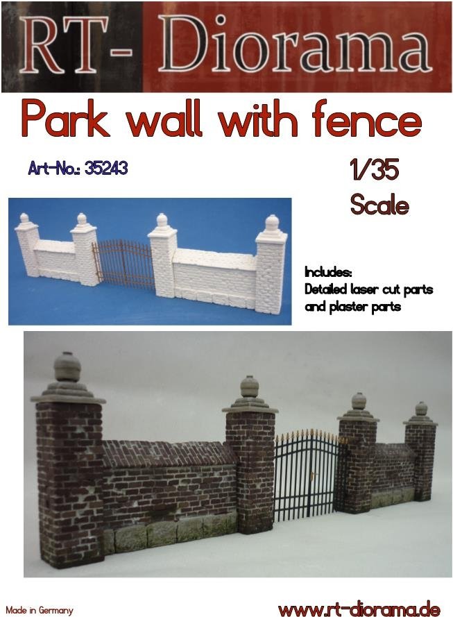 RT-Diorama 35243 Mur de parc avec clôture 1/35