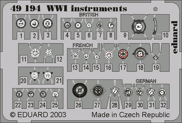 Eduard 49194 Instruments de la Première Guerre mondiale 1/48