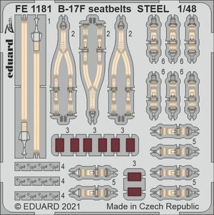 Ceintures de sécurité Eduard FE1181 B-17F en acier HKM 1/48