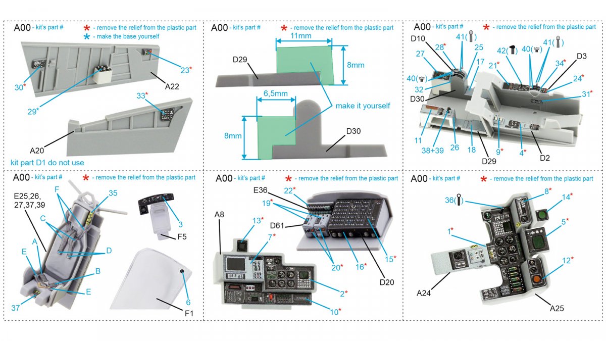 Intérieur imprimé en 3D et coloré sur papier décalcomanie Quinta Studio QD48252 OV-10D Bronco (ICM) 1/48 – image 2