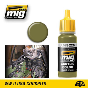 Munitions Mig Jimenez 0220 FS 34151 ZINC CHROMATE VERT (VERT INTÉRIEUR)