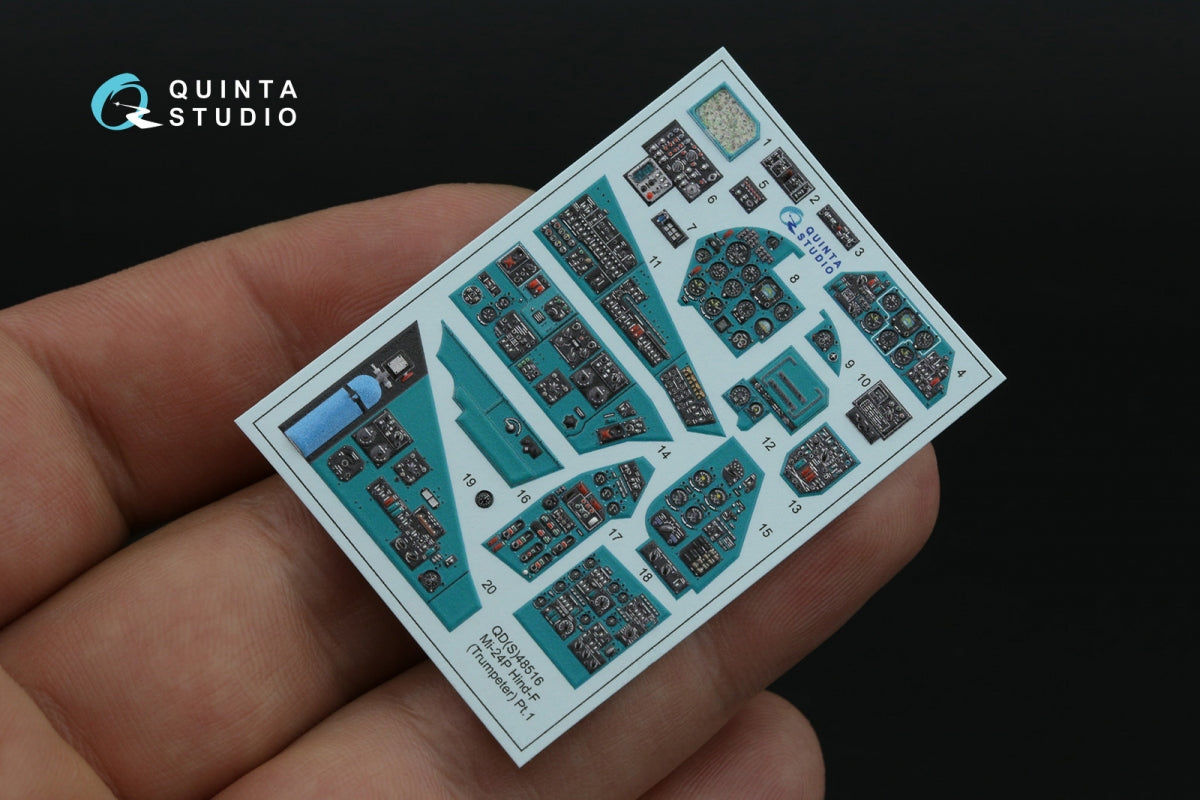 Quinta Studio QD+48516 Mi-24P Hind-F Intérieur coloré imprimé en 3D sur papier décalcomanie (Trumpeter) (avec pièces en résine imprimées en 3D) 1/48 – Bild 5