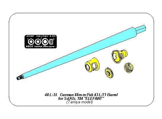 Canon allemand Aber 48L-35 88mm Pak 43/2 L/71 pour Sd.Kfz.184 Elefant 1/48 – Bild 2